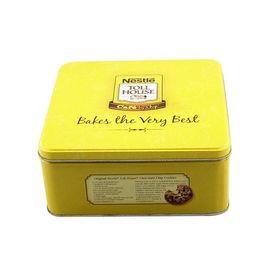 中国 ふた、黄色のスポット カラー小さいキャンデーの錫が付いているNestleのクッキーの錫の金属箱 サプライヤー
