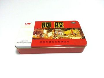 中国 赤はカバー/ふたの厚さ 0.23mm が付いている正方形の錫の容器を印刷しました サプライヤー
